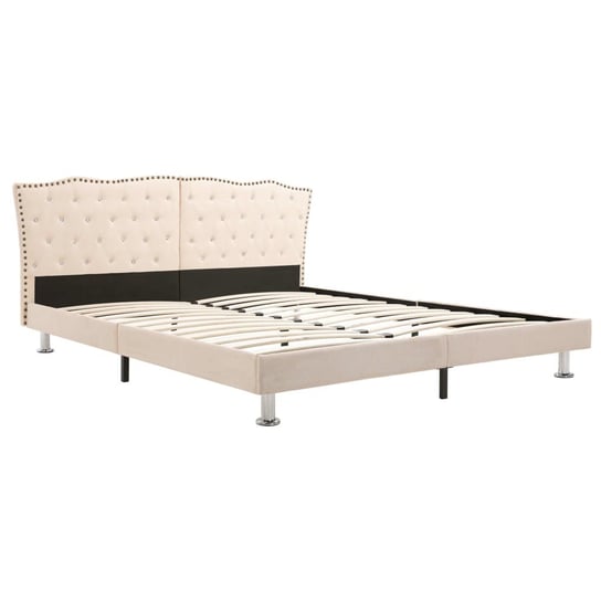Rama łóżka beżowa, tapicerowana, bez materaca, 180x200 vidaXL