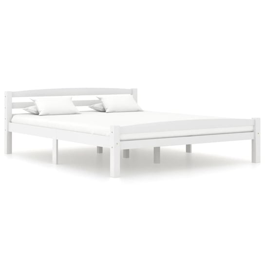 Rama łóżka biała, bez materaca, lite drewno sosnowe, 160x200 vidaXL