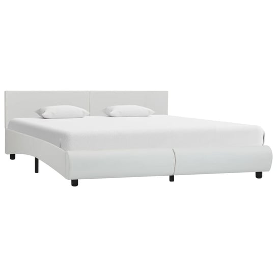 Rama łóżka biała, bez materaca, sztuczna skóra, 160x200 vidaXL