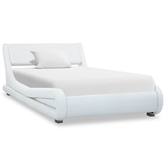 Rama łóżka biała, sztuczna skóra, bez materaca, 90x200 vidaXL