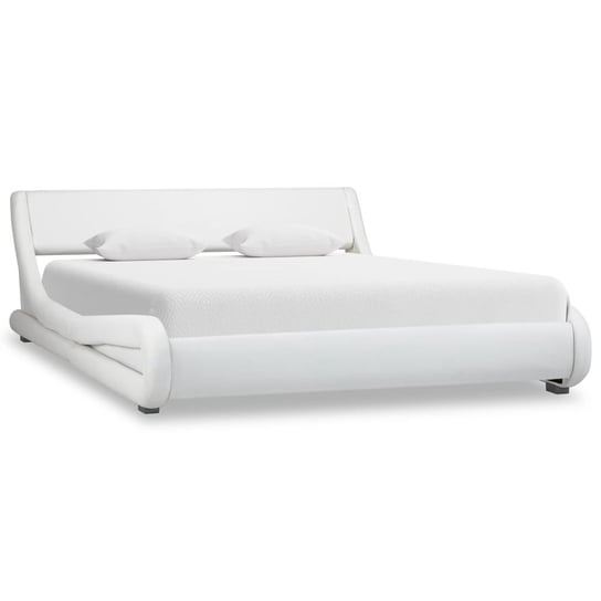 Rama łóżka, biała, VidaXL, sztuczna skóra, 120x200 cm vidaXL