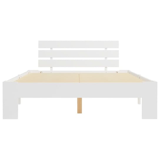 Rama łóżka biała z litego drewna sosnowego, 140 x 200 cm Shumee