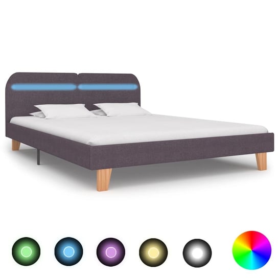 Rama łóżka brązowa, LED, bez materaca, 160x200 vidaXL