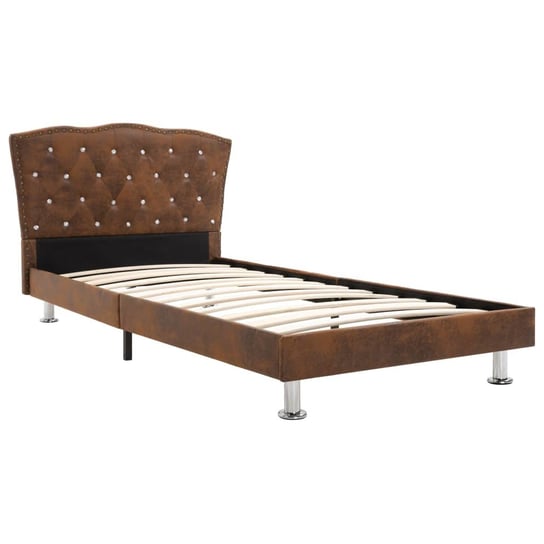 Rama łóżka brązowa, tapicerowana, bez materaca, 90x200 vidaXL
