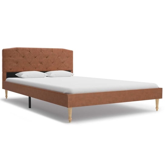 Rama łóżka brązowa, tapicerowana tkaniną, bez materaca, 120x200 vidaXL
