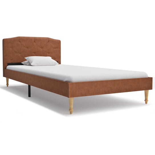 Rama łóżka brązowa, tapicerowana tkaniną, bez materaca, 90x200 vidaXL