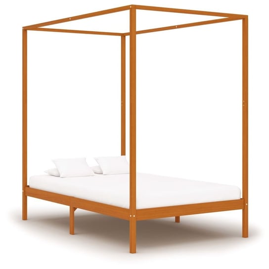 Rama łóżka brązowa, z baldachimem, bez materaca, 120x200 vidaXL