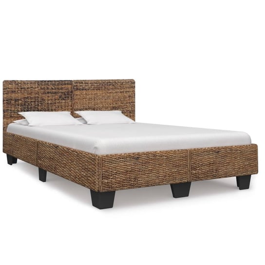 Rama łóżka brązowa, z rattanu, bez materaca, 140x200 vidaXL