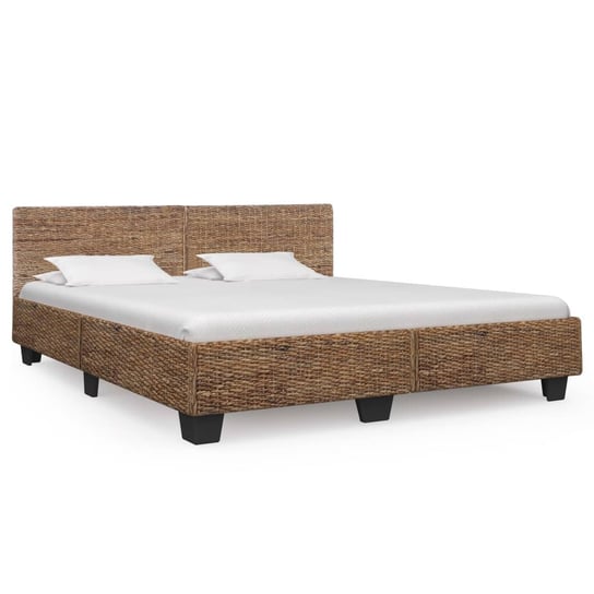 Rama łóżka brązowa, z rattanu, bez materaca, 180x200 vidaXL