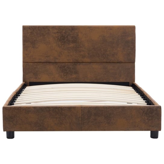 Rama łóżka brązowa ze sztucznej skóra zamszowej, 100 x 200 cm Shumee