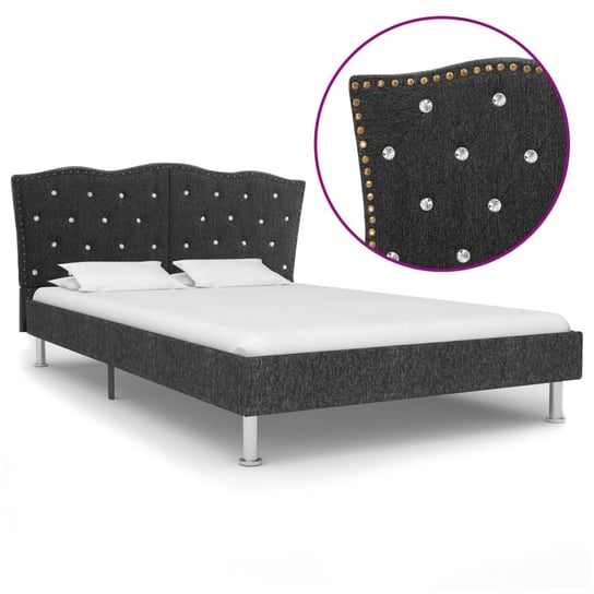Rama łóżka ciemnoszara, tapicerka z tkaniny, bez materaca, 140x200 vidaXL