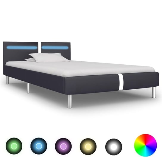 Rama łóżka czarna, LED, bez materaca, 90x200 vidaXL