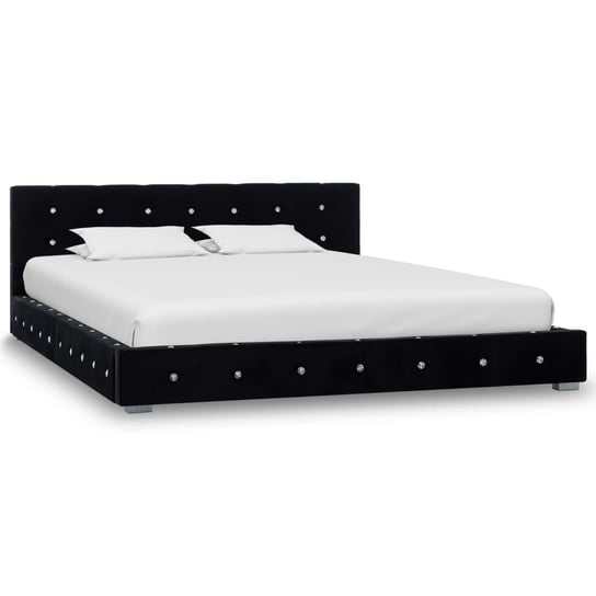 Rama łóżka czarna, tapicerowana, bez materaca, 140x200 vidaXL