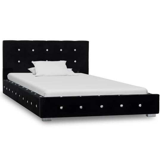 Rama łóżka czarna, tapicerowana, bez materaca, 90x200 vidaXL