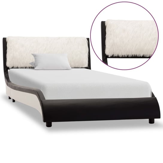 Rama łóżka czarno-biała, bez materaca, 90x200 vidaXL