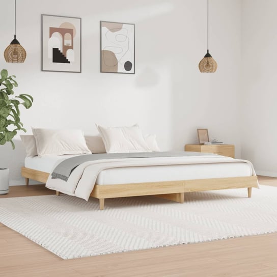 Rama łóżka, dąb sonoma, 180x200 cm, materiał drewn vidaXL