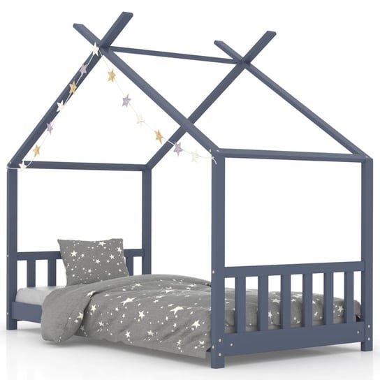 Rama łóżka domek dla dzieci 166x88x147,5 szary / AAALOE Zakito