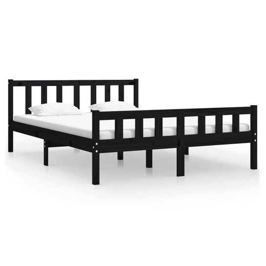 Rama łóżka drewniana 135x190 cm, czarna Inna marka