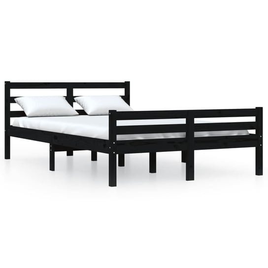 Rama łóżka drewniana 140x200 cm, czarna Inna marka