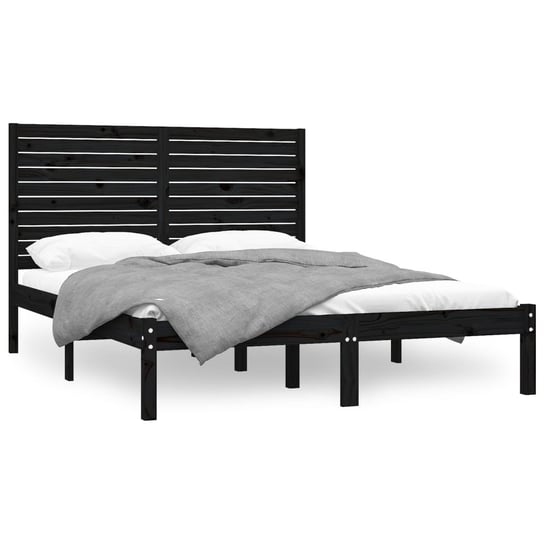 Rama łóżka drewniana 150x200 cm, czarna Inna marka