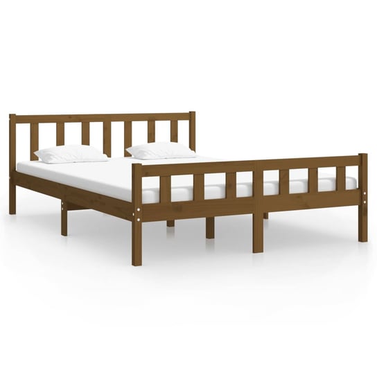 Rama łóżka drewniana 150x200 cm, kolor miodowy brą Inna marka