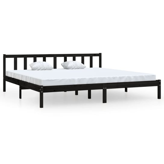Rama łóżka drewniana 180x200 cm, czarna Inna marka