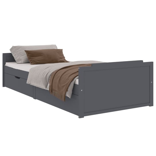 Rama łóżka drewniana 203,5x96x48,5 cm, ciemnoszary / AAALOE Inna marka