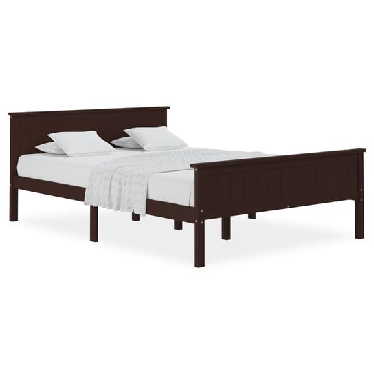Rama łóżka drewniana, 208x128x77 cm, ciemny brąz Inna marka