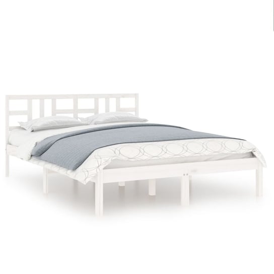 Rama łóżka drewniana biała 140x200 cm Inna marka