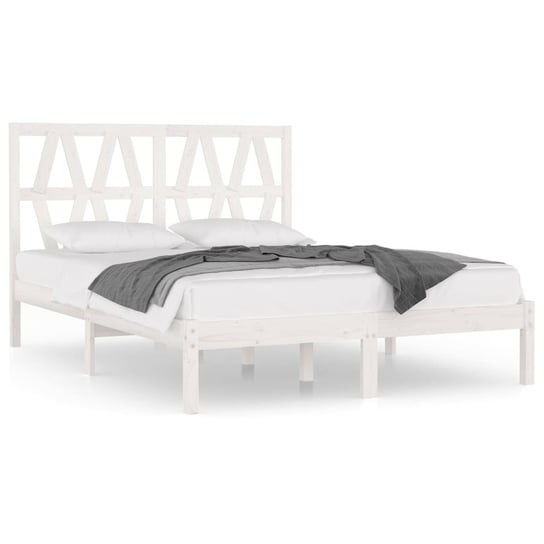 Rama łóżka drewniana biała, 195,5x125,5x31 cm Inna marka
