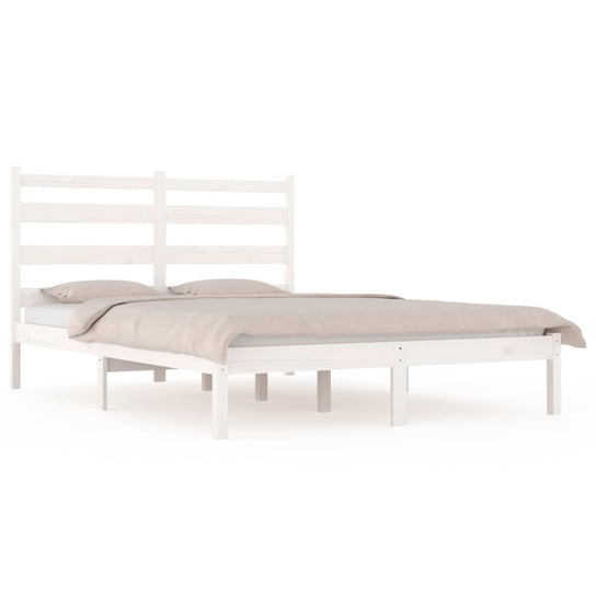 Rama łóżka drewniana biała 195,5x140,5x100cm Zakito
