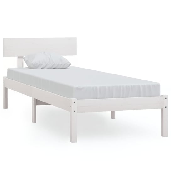 Rama łóżka drewniana, biała, 196,5x80,5x70 cm Inna marka