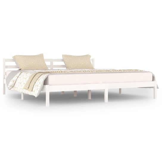 Rama łóżka drewniana biała 205,5 x 205,5 x 69,5 cm / AAALOE Inna marka