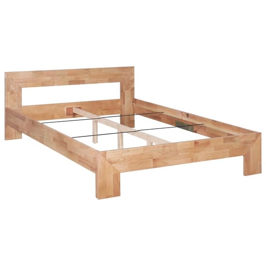 Rama łóżka drewniana brązowa, bez materaca, 140x200 vidaXL