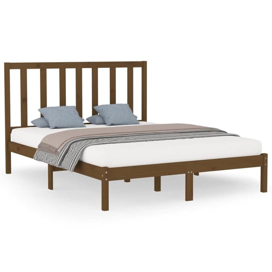 Rama łóżka drewniana miodowy brąz 205,5x156x100 cm Inna marka
