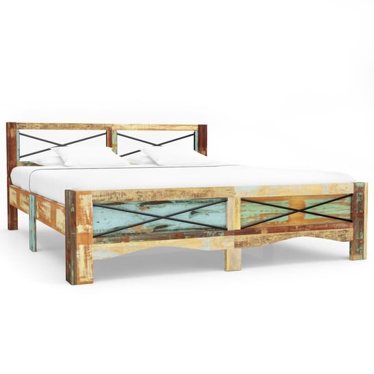 Rama łóżka drewniana vintage 186x212x74 cm, czar Inna marka