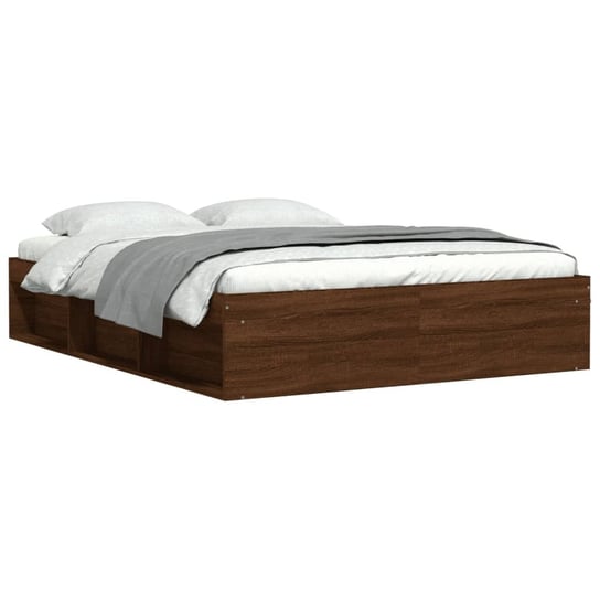 Rama łóżka drewnopochodna 203x163x35 cm, brązowy d Zakito