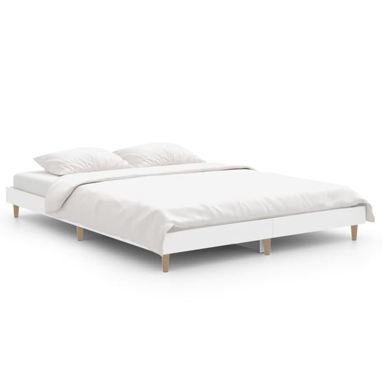 Rama łóżka drewnopochodna biała 193x143x20 cm Inna marka