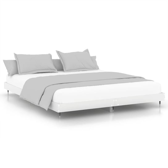 Rama łóżka drewnopochodna biała 203x153x20cm Inna marka