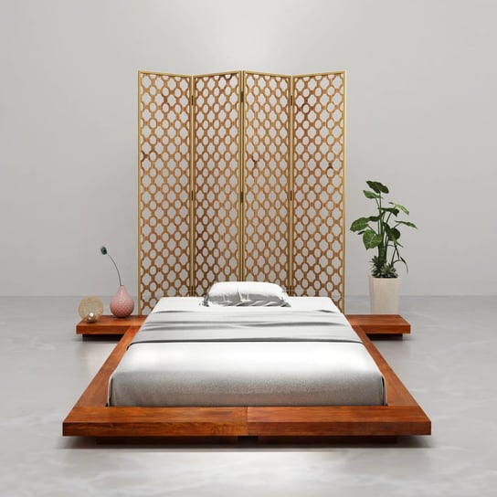Rama Łóżka Futon W Japońskim Stylu, Drewno Akacjowe, 100X200 Cm VMP