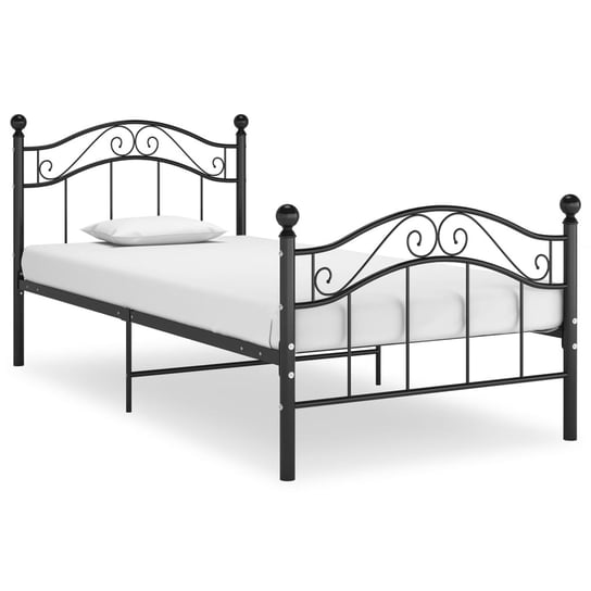 Rama łóżka jednoosobowego, metalowa, czarna, 209x9 Inna marka
