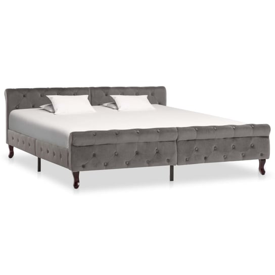 Rama łóżka klasyczna - 226x186,5x74 cm, szara Inna marka