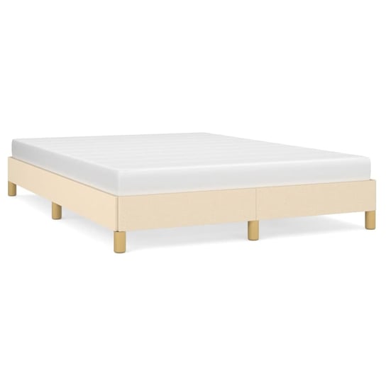 Rama łóżka kremowa, 203x143x25 cm, aksamit / AAALOE Inna marka