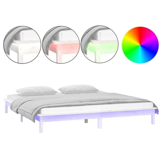 Rama łóżka LED 212x211,5x26 cm, biały Inna marka