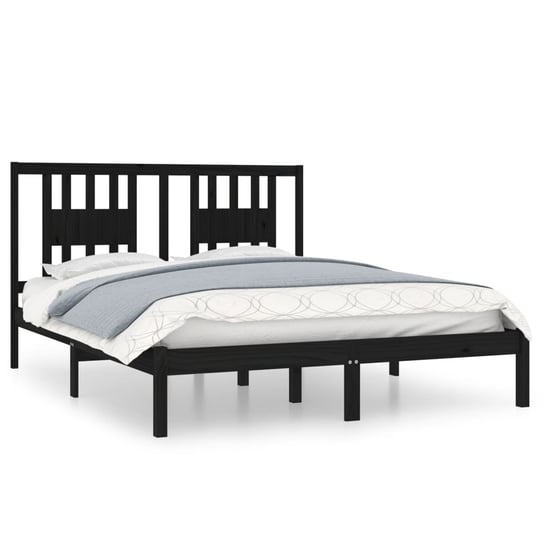 Rama łóżka, lite drewno sosnowe, 205,5 x 166 x 100 cm, czarny Inna marka