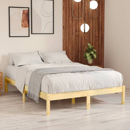 Rama łóżka, lite drewno sosnowe, VidaXL, 140x190 cm vidaXL