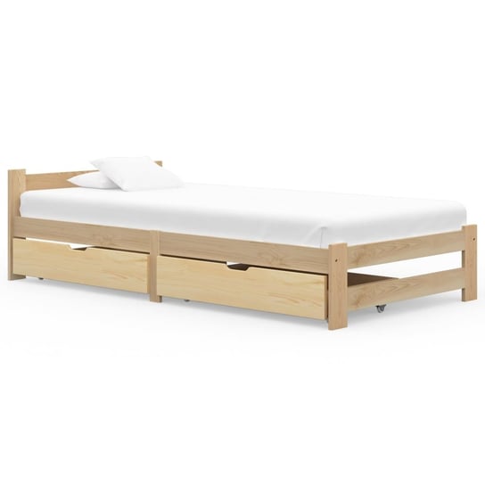 Rama łóżka lite drewno sosnowe, z 2 szufladami, 100x200 cm vidaXL