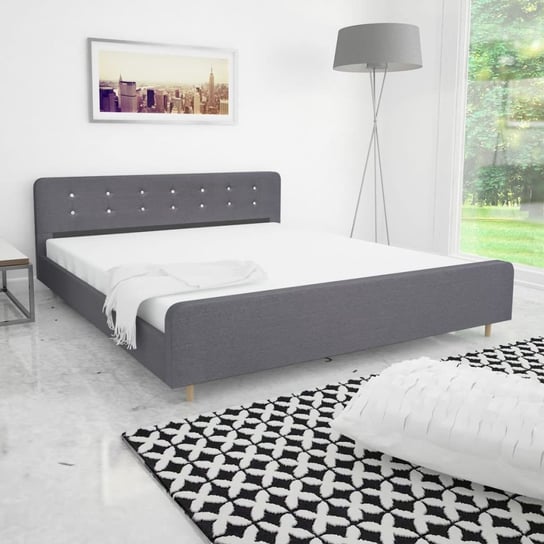 Rama łóżka materiałowa, szara, 211,5x185 cm vidaXL