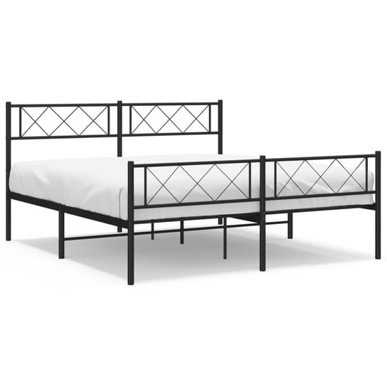 Rama łóżka metalowa, czarna, 207x125x90 cm Inna marka