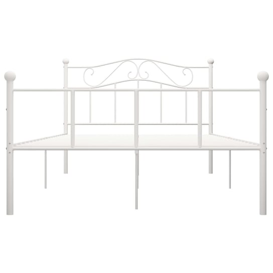 Rama łóżka metalowa w kolorze białym, 140 x 200 cm Shumee